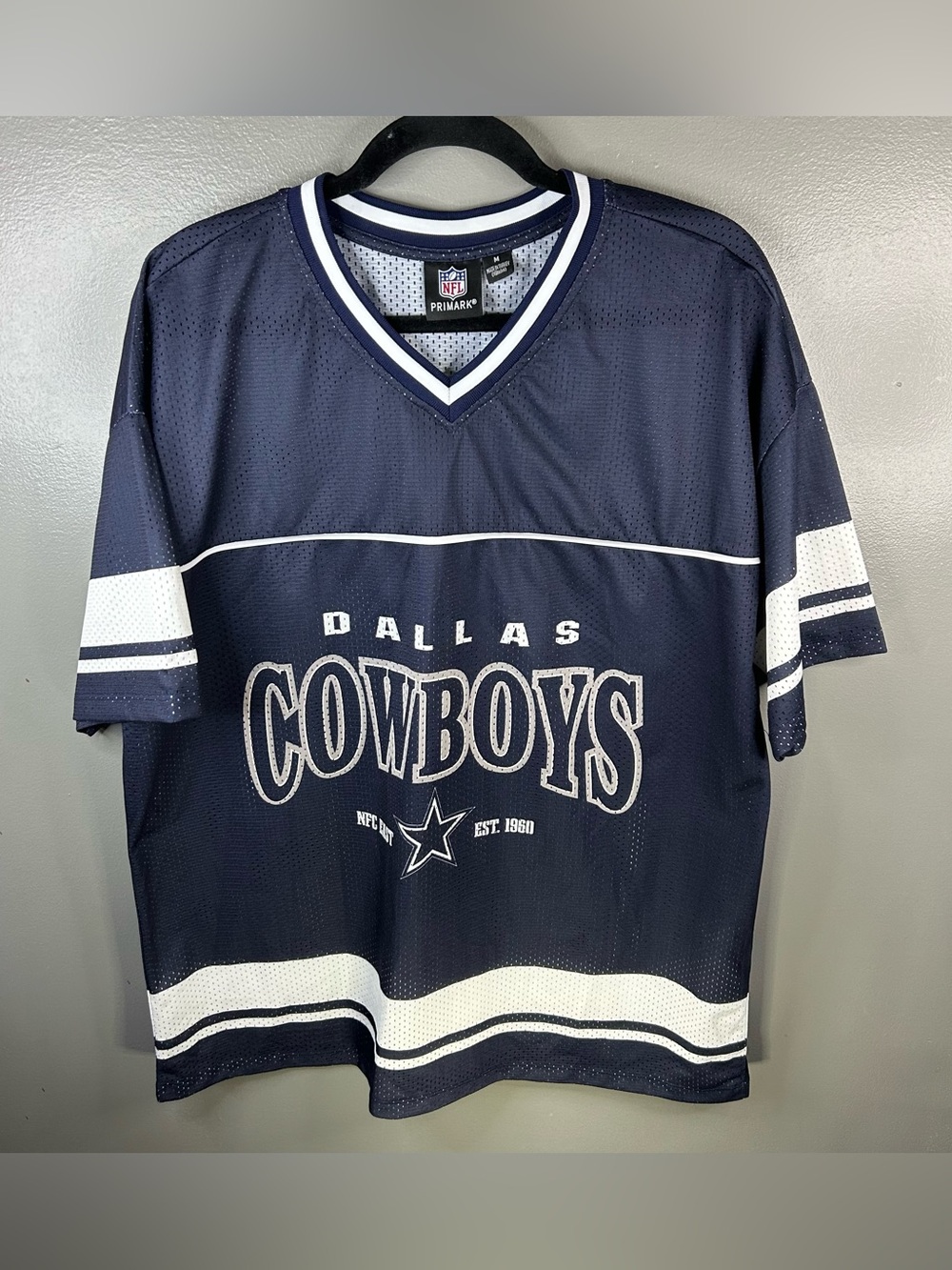 Dallas Cowboys NFL Primark Football Pullover Blue Mesh Jersey Size Medium